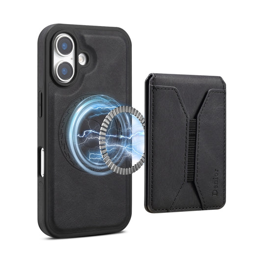 For iPhone 16 Plus Denior D17 Skin Feel MagSafe Detachable Card Slot Phone Case(Black) - iPhone 16 Plus Cases by Denior | Online Shopping South Africa | PMC Jewellery | Buy Now Pay Later Mobicred