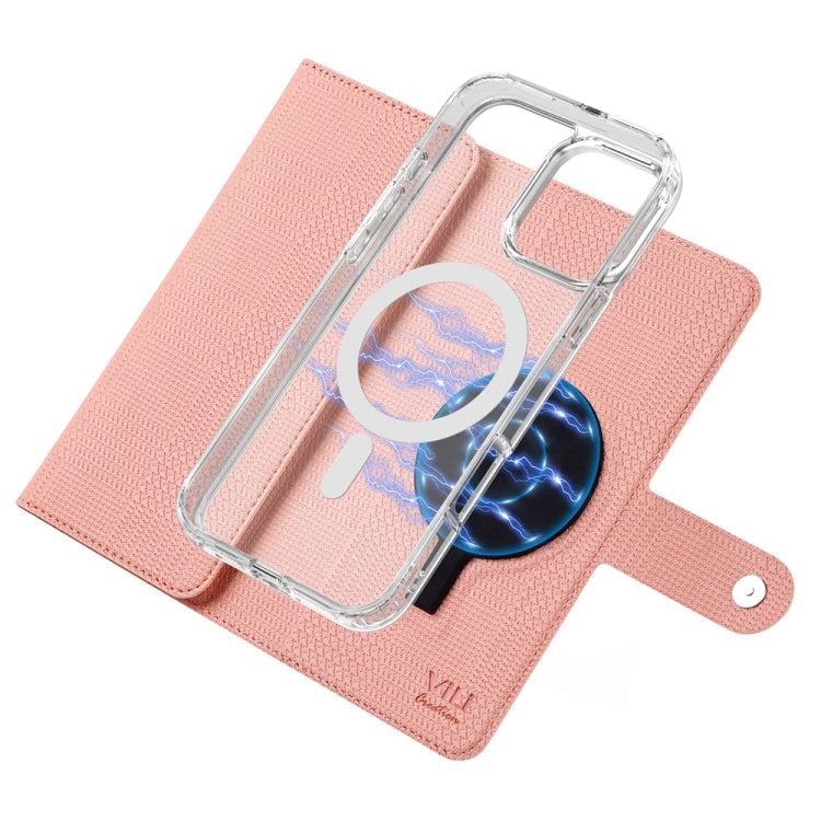 For Samsung Galaxy S24+ 5G ViLi GHB-C Series RFID MagSafe Magnetic Flip Leather Phone Case(Pink) - Galaxy S24+ 5G Cases by ViLi | Online Shopping South Africa | PMC Jewellery | Buy Now Pay Later Mobicred