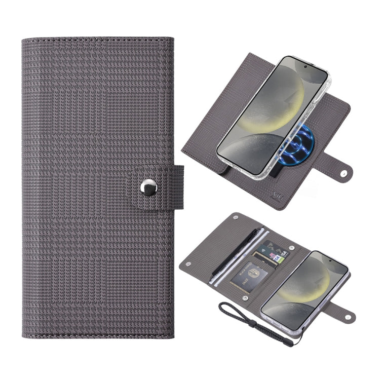 For Samsung Galaxy S24 5G ViLi GHB-C Series RFID MagSafe Magnetic Flip Leather Phone Case(Grey) - Galaxy S24 5G Cases by ViLi | Online Shopping South Africa | PMC Jewellery | Buy Now Pay Later Mobicred