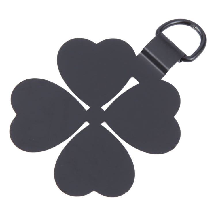 Four-leaf Metal Mobile Phone Lanyard Fixing Gasket(Black) - Lanyards & Wrist Straps by PMc TechLife | Online Shopping South Africa | PMc TechLife | Buy Now Pay Later Mobicred