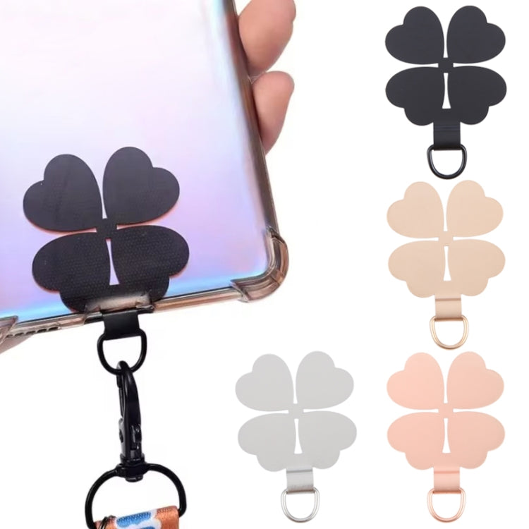 Four-leaf Metal Mobile Phone Lanyard Fixing Gasket(Black) - Lanyards & Wrist Straps by PMc TechLife | Online Shopping South Africa | PMc TechLife | Buy Now Pay Later Mobicred