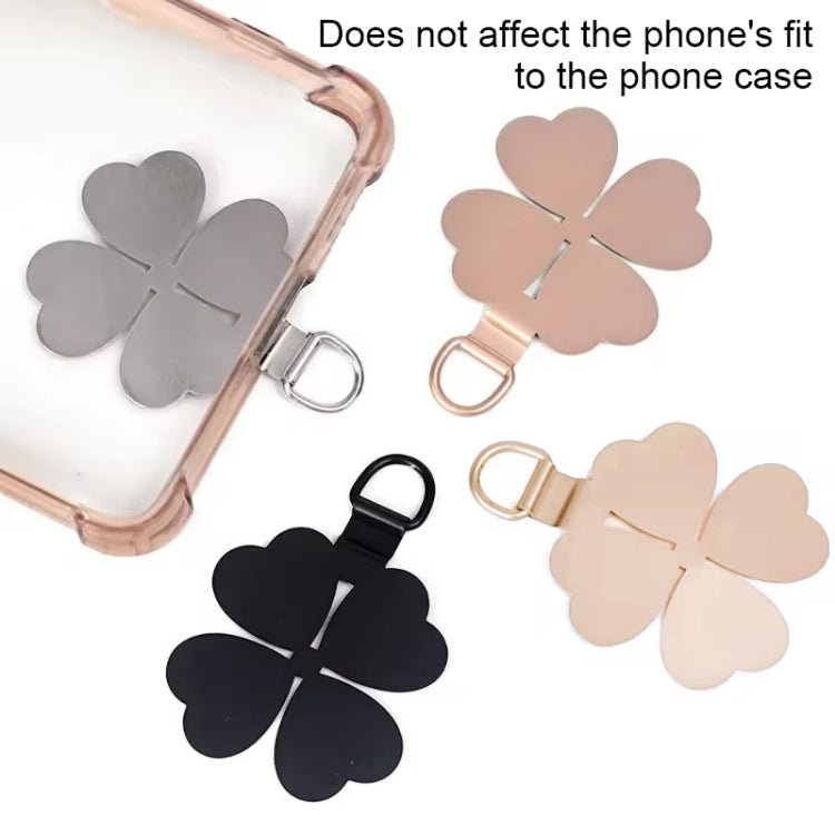 Four-leaf Metal Mobile Phone Lanyard Fixing Gasket(Black) - Lanyards & Wrist Straps by PMc TechLife | Online Shopping South Africa | PMc TechLife | Buy Now Pay Later Mobicred