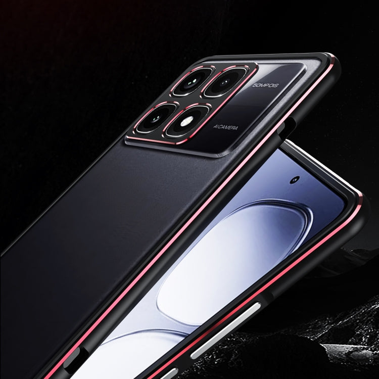 For Xiaomi Redmi K70 Ultra Aurora Series Lens Protector + Metal Frame Phone Case(Black Red) - Xiaomi Cases by PMC Jewellery | Online Shopping South Africa | PMC Jewellery | Buy Now Pay Later Mobicred