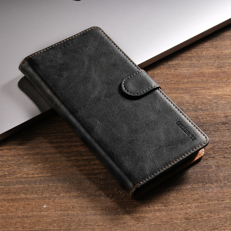 For iPhone 16 Pro N.BEKUS CSJ-P1 Solid Color Leather Phone Case(Black) - iPhone 16 Pro Cases by N.BEKUS | Online Shopping South Africa | PMC TechLife | Buy Now Pay Later Mobicred