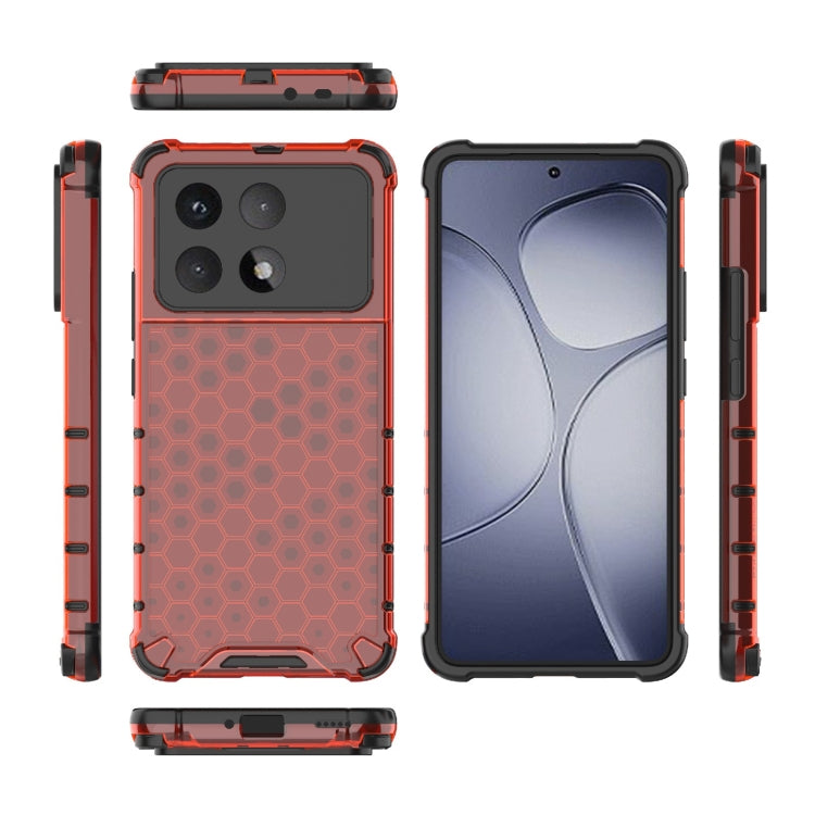 For Redmi K70 Ultra 5G Global Honeycomb Shockproof Phone Case(Red) - Xiaomi Cases by PMC Jewellery | Online Shopping South Africa | PMC Jewellery | Buy Now Pay Later Mobicred