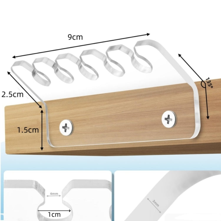 2pcs / Pack Acrylic Data Cable Storage Rack Charging Cable Storage Hook(Transparent) - Cable Organizer by PMC Jewellery | Online Shopping South Africa | PMC Jewellery | Buy Now Pay Later Mobicred