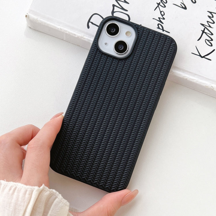 For iPhone 16 Plus Weave Texture TPU Phone Case(Black) - iPhone 16 Plus Cases by PMC Jewellery | Online Shopping South Africa | PMC Jewellery | Buy Now Pay Later Mobicred