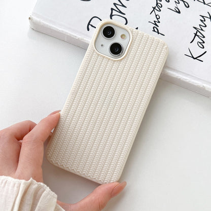 For iPhone 16 Pro Weave Texture TPU Phone Case(White) - iPhone 16 Pro Cases by PMC Jewellery | Online Shopping South Africa | PMC Jewellery | Buy Now Pay Later Mobicred