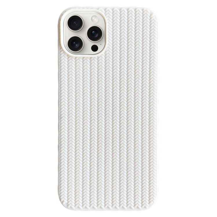 For iPhone 16 Pro Max Weave Texture TPU Phone Case(White) - iPhone 16 Pro Max Cases by PMC Jewellery | Online Shopping South Africa | PMC Jewellery | Buy Now Pay Later Mobicred