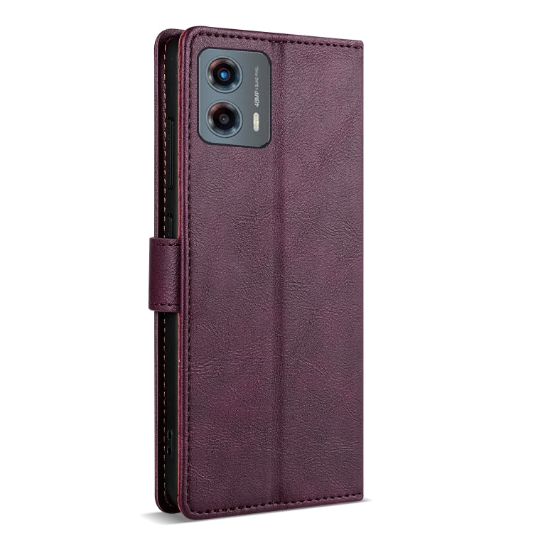 For Motorola Moto G 5G 2024 N.BEKUS CSJ-P1 Solid Color Leather Phone Case(Wine Red) - Motorola Cases by N.BEKUS | Online Shopping South Africa | PMC Jewellery | Buy Now Pay Later Mobicred