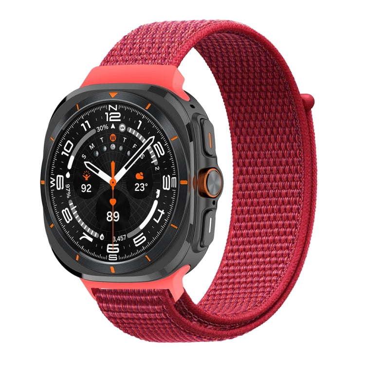 For Samsung Galaxy Watch Ultra 47mm Plastic Connector Nylon Loop Watch Band(Red) - Watch Bands by PMC Jewellery | Online Shopping South Africa | PMC Jewellery | Buy Now Pay Later Mobicred