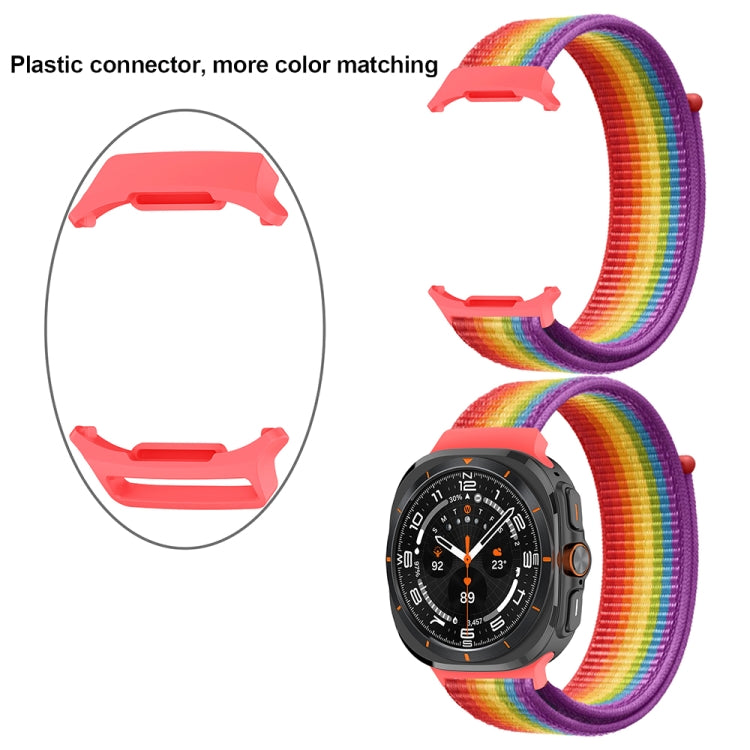 For Samsung Galaxy Watch Ultra 47mm Plastic Connector Nylon Loop Watch Band(Seashell) - Watch Bands by PMC Jewellery | Online Shopping South Africa | PMC Jewellery | Buy Now Pay Later Mobicred