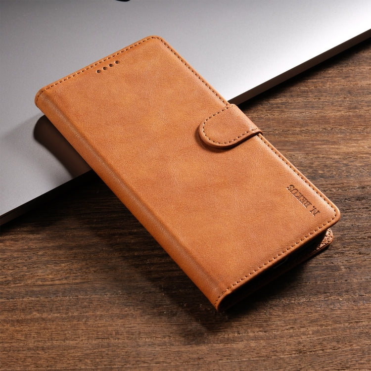 For OPPO Reno11 F 5G N.BEKUS CSJ-P1 Solid Color Leather Phone Case(Brown) - Reno11 F Cases by N.BEKUS | Online Shopping South Africa | PMC Jewellery | Buy Now Pay Later Mobicred