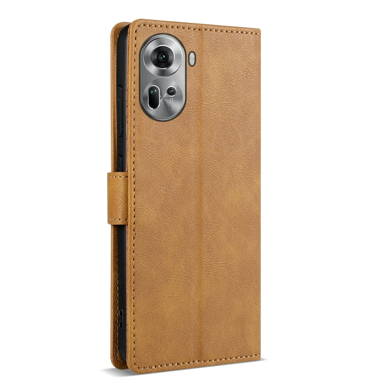 For OPPO Reno11 Pro 5G Global N.BEKUS CSJ-P1 Solid Color Leather Phone Case(Brown) - OPPO Cases by N.BEKUS | Online Shopping South Africa | PMC Jewellery | Buy Now Pay Later Mobicred