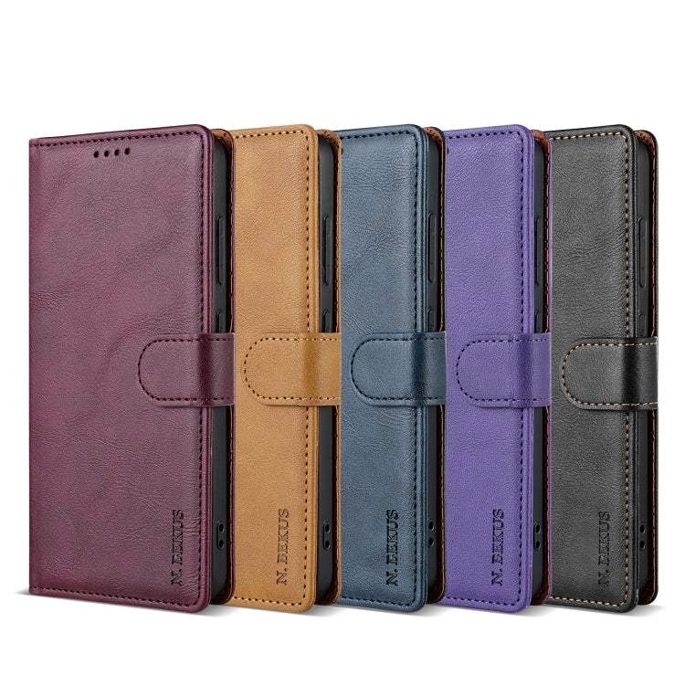 For OPPO Reno11 Pro 5G Global N.BEKUS CSJ-P1 Solid Color Leather Phone Case(Brown) - Reno11 Pro Cases by N.BEKUS | Online Shopping South Africa | PMC Jewellery | Buy Now Pay Later Mobicred