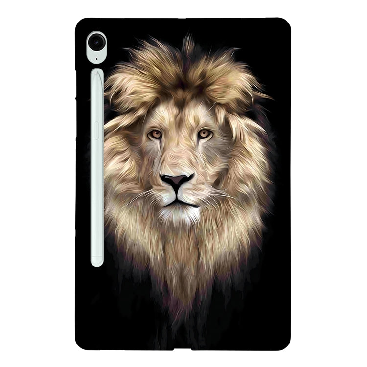 For Samsung Galaxy Tab S9 / S9 FE Color Painting Pattern Smart Tablet TPU Case(Lion) - Galaxy Tab S9 Cases by PMC Jewellery | Online Shopping South Africa | PMC Jewellery | Buy Now Pay Later Mobicred