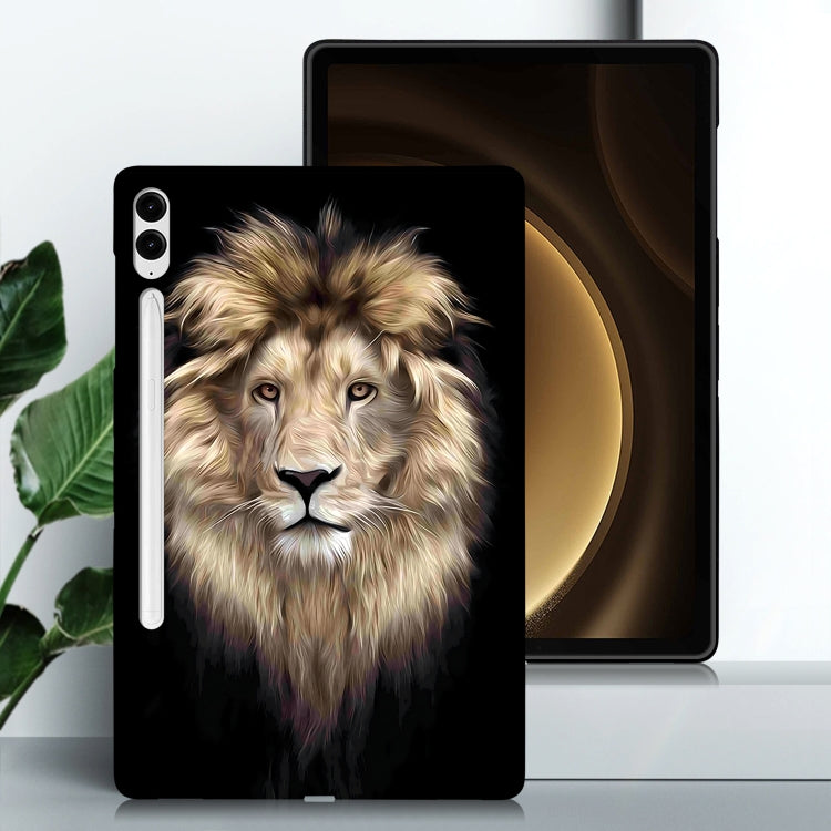 For Samsung Galaxy Tab S9+ / S9 FE+ Color Painting Pattern Smart Tablet TPU Case(Lion) - Galaxy Tab S9+ Cases by PMC Jewellery | Online Shopping South Africa | PMC Jewellery | Buy Now Pay Later Mobicred