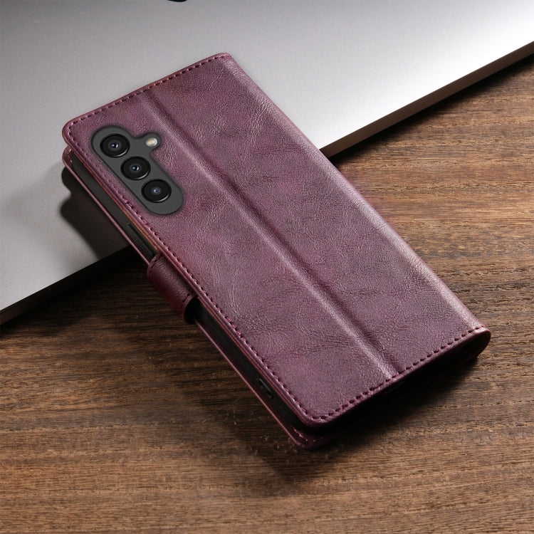 For Samsung Galaxy S24+ 5G N.BEKUS CSJ-P1 Solid Color Leather Phone Case(Wine Red) - Galaxy S24+ 5G Cases by N.BEKUS | Online Shopping South Africa | PMC Jewellery | Buy Now Pay Later Mobicred