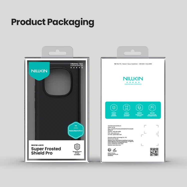 For Redmi Note 14 Pro+ 5G NILLKIN Frosted Shield Pro PC + TPU Phone Case(Black) - free shipping - PMC Jewellery - Order now!