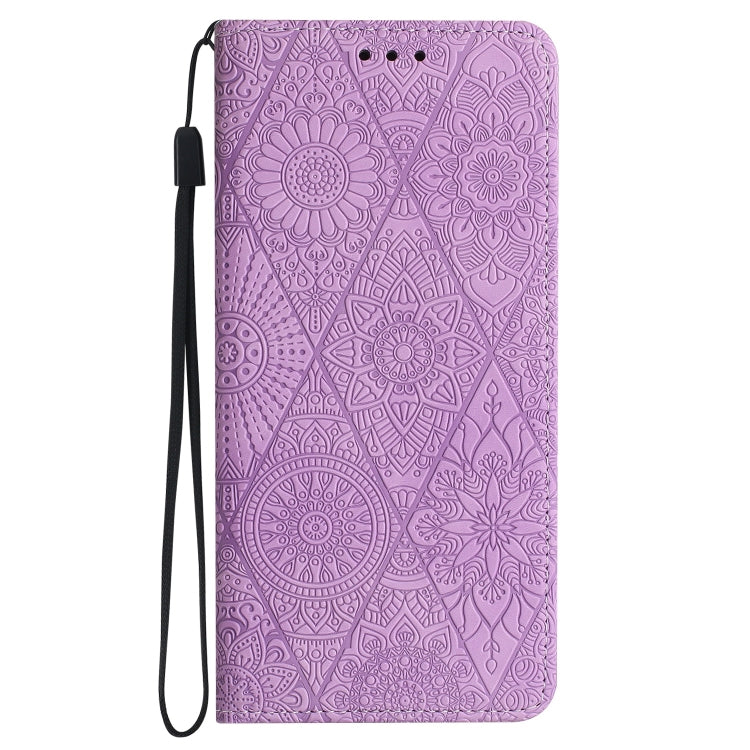 For Google Pixel 9 Pro XL Ethnic Embossed Adsorption Leather Phone Case(Purple) - Google Cases by PMC TechLife | Online Shopping South Africa | PMC TechLife | Buy Now Pay Later Mobicred