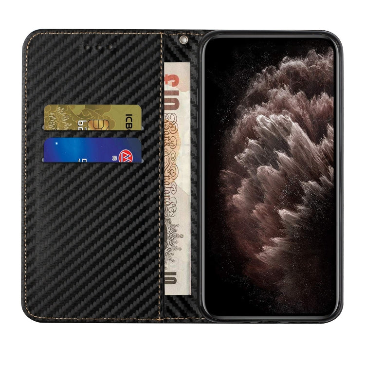 For iPhone 16 Pro Max Carbon Fiber Texture Magnetic Flip Leather Phone Case(Black) - iPhone 16 Pro Max Cases by PMC TechLife | Online Shopping South Africa | PMC TechLife | Buy Now Pay Later Mobicred