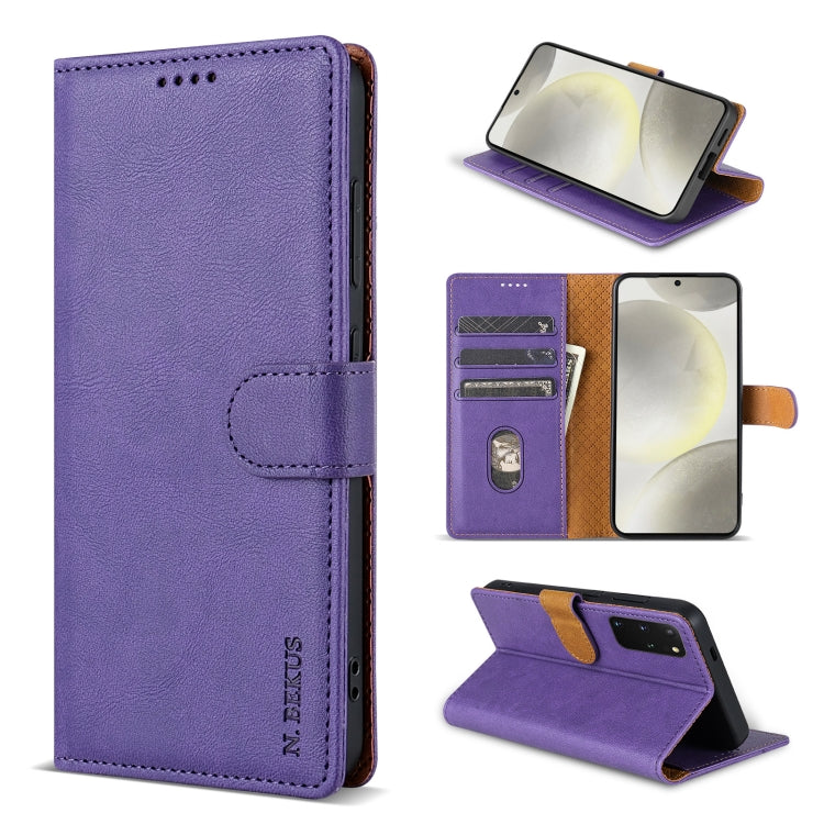 For Xiaomi 14 Ultra N.BEKUS CSJ-P1 Solid Color Leather Phone Case(Purple) - 14 Ultra Cases by N.BEKUS | Online Shopping South Africa | PMC Jewellery | Buy Now Pay Later Mobicred