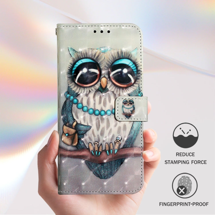 For Redmi K70 Ultra 5G Global 3D Painting Horizontal Flip Leather Phone Case(Grey Owl) - Xiaomi Cases by PMC Jewellery | Online Shopping South Africa | PMC Jewellery | Buy Now Pay Later Mobicred