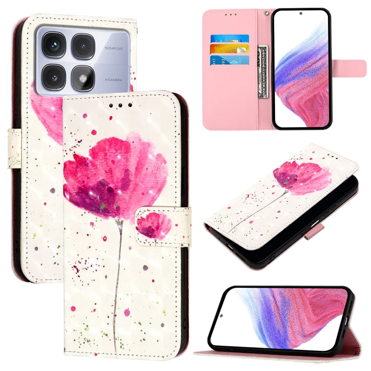 For Redmi K70 Ultra 5G Global 3D Painting Horizontal Flip Leather Phone Case(Flower) - Xiaomi Cases by PMC Jewellery | Online Shopping South Africa | PMC Jewellery | Buy Now Pay Later Mobicred