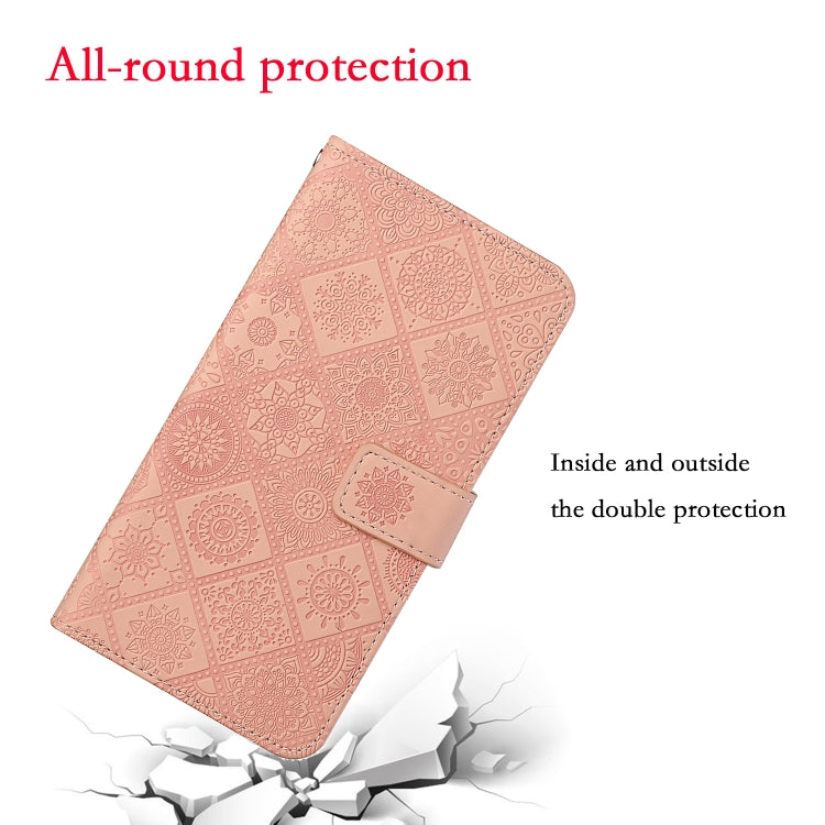 For Samsung Galaxy S25+ 5G Ethnic Style Embossed Pattern Leather Phone Case(Pink) - Galaxy S25+ 5G Cases by PMC Jewellery | Online Shopping South Africa | PMC Jewellery | Buy Now Pay Later Mobicred