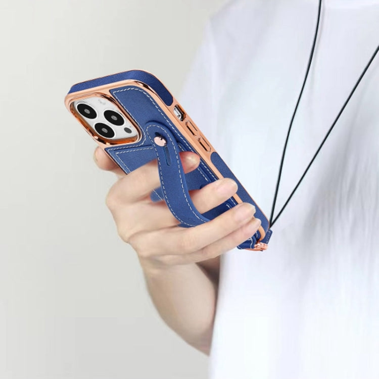 For iPhone 15 Pro Max VIETAO Card Slot Wristband Phone Case with Lanyard(Orange) - iPhone 15 Pro Max Cases by VIETAO | Online Shopping South Africa | PMC Jewellery | Buy Now Pay Later Mobicred