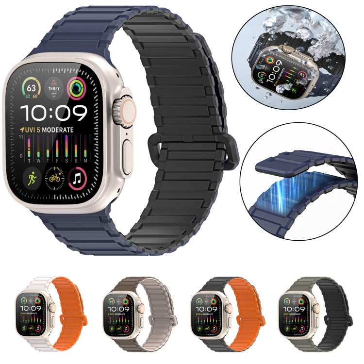 For Apple Watch Series 10 46mm DUX DUCIS KJ Series Magnetic Buckle Silicone Watch Band(Black Blue) - Watch Bands by DUX DUCIS | Online Shopping South Africa | PMC Jewellery | Buy Now Pay Later Mobicred