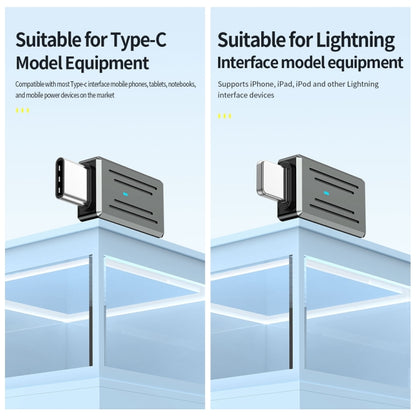 USB-C / Type-C Male to 8 Pin Female Zinc Alloy PD Adapter, Support Fast Charging / Data Transmission(Gun Metal) - Converter & Adapter by PMC Jewellery | Online Shopping South Africa | PMC Jewellery | Buy Now Pay Later Mobicred