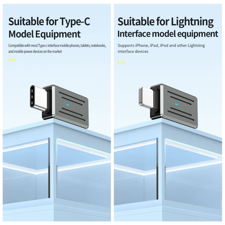 8 Pin Male to USB-C / Type-C Female Zinc Alloy PD Adapter, Support Fast Charging / Data Transmission(Gun Metal) - Converter & Adapter by PMC Jewellery | Online Shopping South Africa | PMC Jewellery | Buy Now Pay Later Mobicred