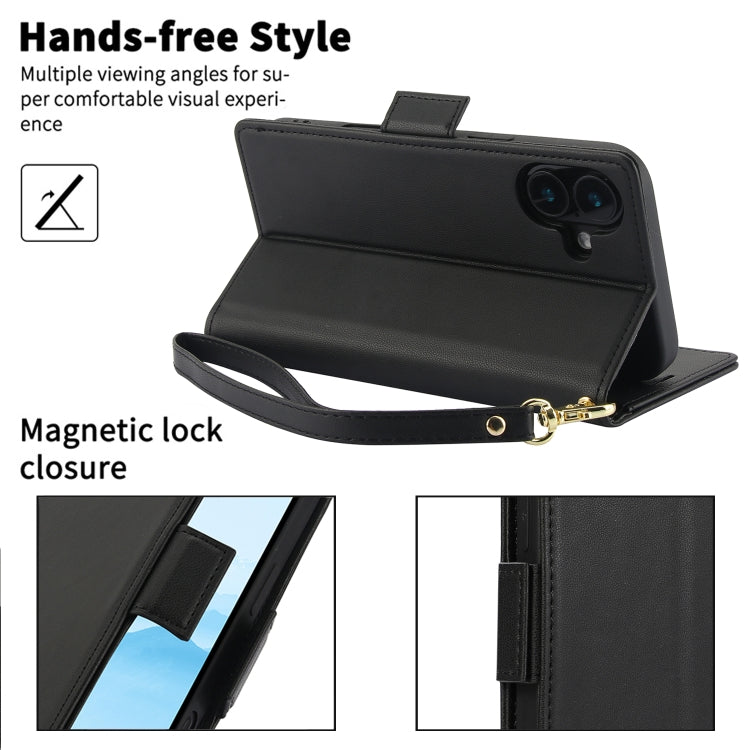 For iPhone 16 Side Buckle RFID Anti-theft Leather Phone Case(Black) - iPhone 16 Cases by PMC Jewellery | Online Shopping South Africa | PMC Jewellery | Buy Now Pay Later Mobicred