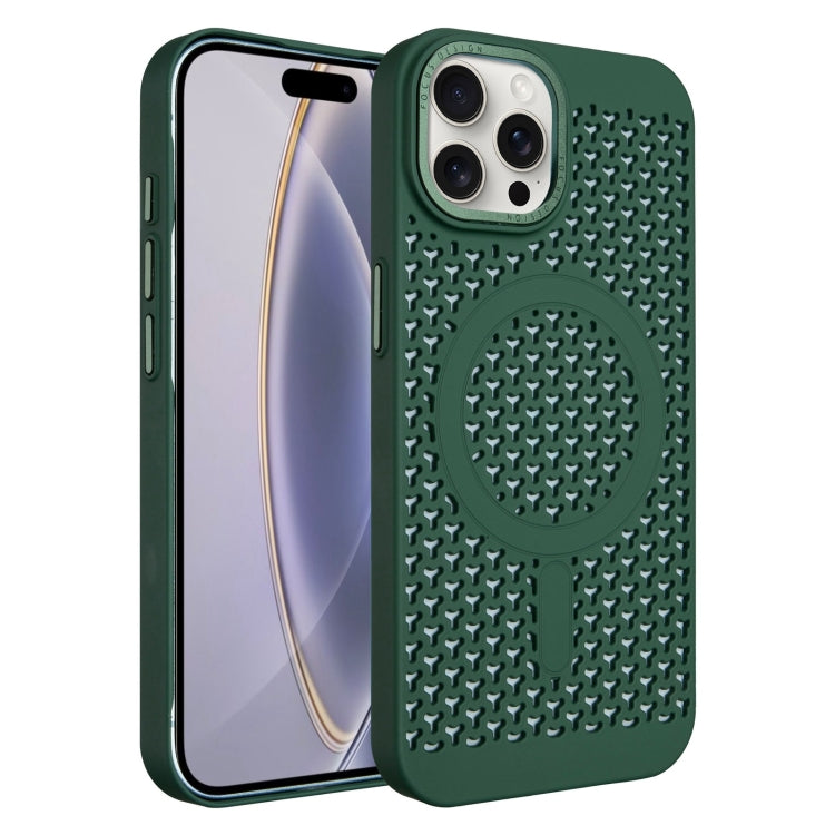 For iPhone 16 Pro Max Ice Feeling Cooling MagSafe Magnetic Phone Case(Dark Green) - iPhone 16 Pro Max Cases by PMC TechLife | Online Shopping South Africa | PMC TechLife | Buy Now Pay Later Mobicred