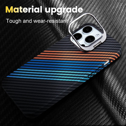 For iPhone 16 Carbon Fiber Lens Holder Phone Case(Black) - iPhone 16 Cases by PMC Jewellery | Online Shopping South Africa | PMC Jewellery | Buy Now Pay Later Mobicred