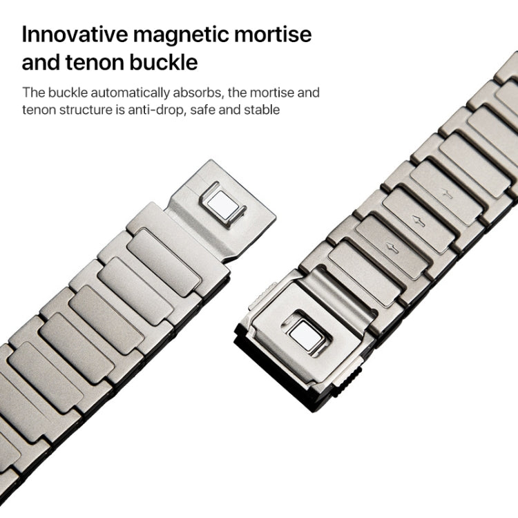 22mm I-shaped Magnetic Buckle Pure Titanium Watch Band(Titanium Silver) - free shipping - PMC TechLife - Order now!