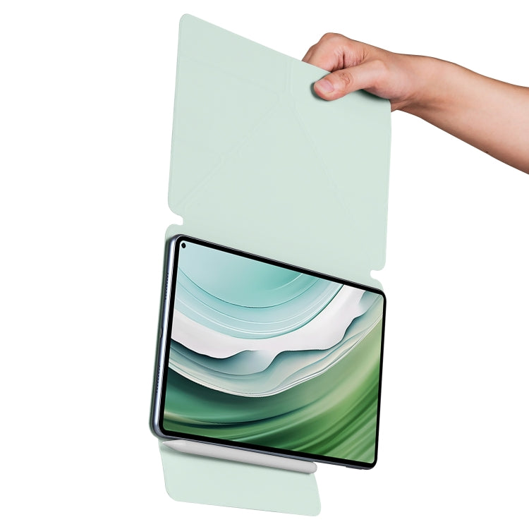 For Honor MagicPad 2 12.3 Fixed Buckle Magnetic Deformation Leather Tablet Case(Baby Green) - Honor by PMC TechLife | Online Shopping South Africa | PMC TechLife | Buy Now Pay Later Mobicred