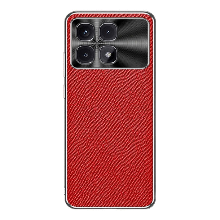 For Redmi K70 Ultra Silver Edge Cross Texture PU Leather Phone Case(Red) - Xiaomi Cases by PMC Jewellery | Online Shopping South Africa | PMC Jewellery | Buy Now Pay Later Mobicred