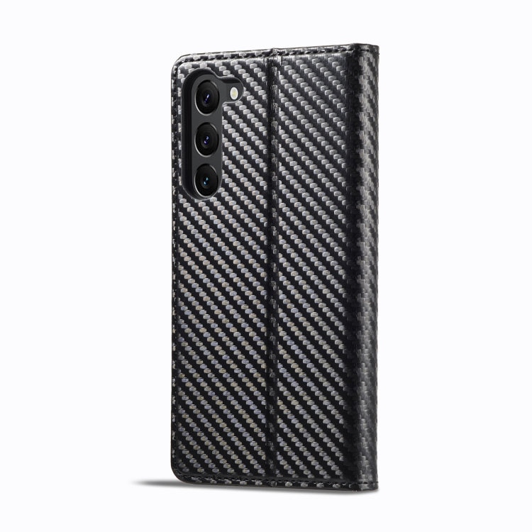 For Samsung Galaxy S25+ 5G LC.IMEEKE Carbon Fiber Leather Phone Case(Vertical Black) - Galaxy S25+ 5G Cases by LC.IMEEKE | Online Shopping South Africa | PMC Jewellery | Buy Now Pay Later Mobicred