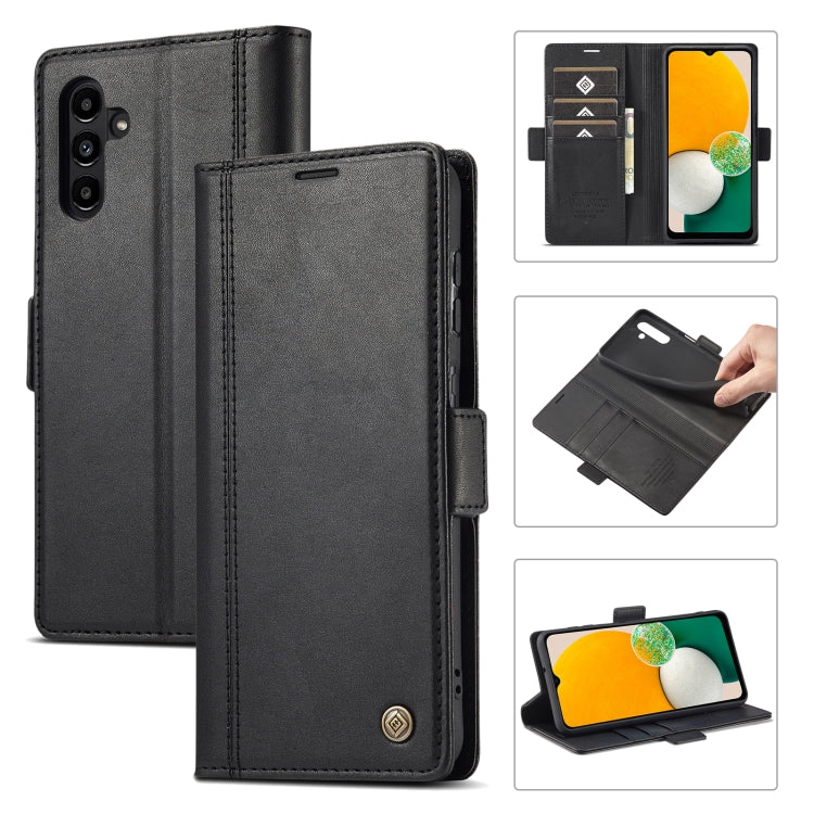 For Samsung Galaxy S24 FE 5G LC.IMEEKE Skin-friendly Card Slots Leather Phone Case(Black) - Galaxy S24 FE 5G Cases by LC.IMEEKE | Online Shopping South Africa | PMC Jewellery | Buy Now Pay Later Mobicred