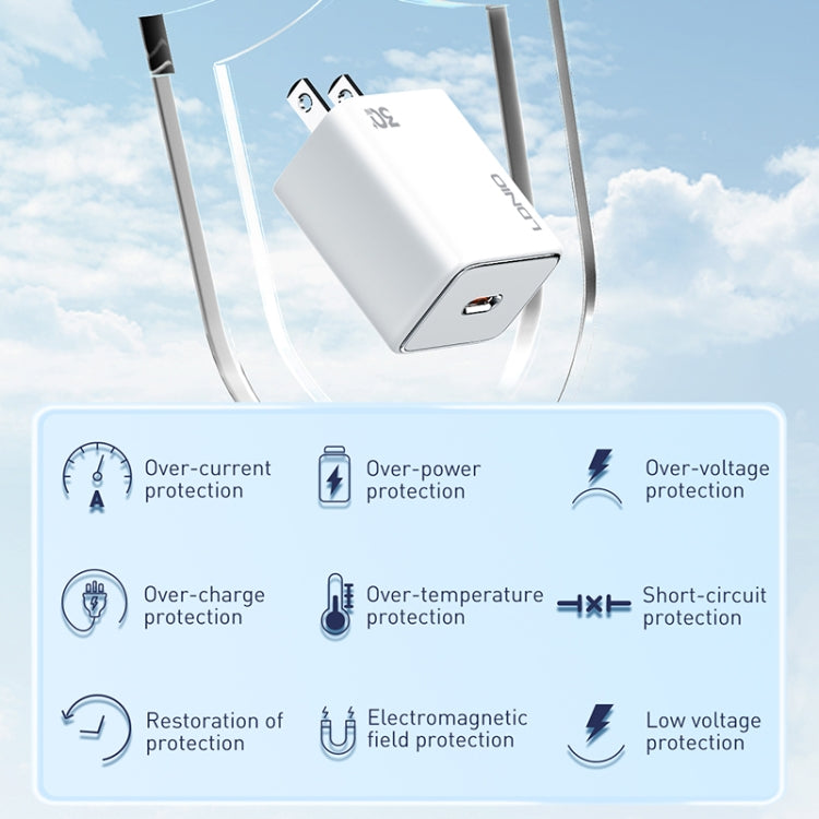 LDNIO A1508C PD30W USB-C / Type-C Fast Charger with 1m Type-C Cable(White) - USB Charger by LDNIO | Online Shopping South Africa | PMC TechLife | Buy Now Pay Later Mobicred