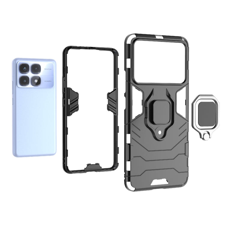 For Redmi K70 Ultra Global Shockproof PC + TPU Holder Phone Case(Black) - free shipping - PMC Jewellery - Order now!