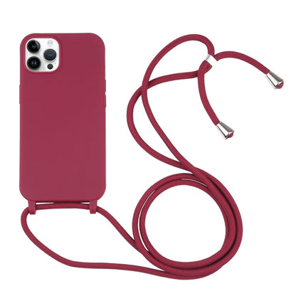 For iPhone 16 Pro Max Candy Colors TPU Protective Phone Case with Lanyard(Red) - iPhone 16 Pro Max Cases by PMC Jewellery | Online Shopping South Africa | PMC Jewellery | Buy Now Pay Later Mobicred