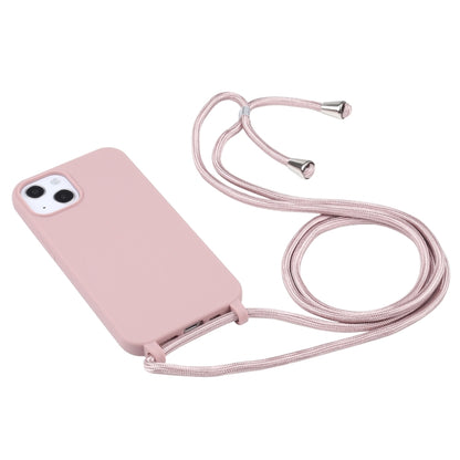 For iPhone 16 Plus Candy Colors TPU Protective Phone Case with Lanyard(Rose Gold) - iPhone 16 Plus Cases by PMC Jewellery | Online Shopping South Africa | PMC Jewellery | Buy Now Pay Later Mobicred