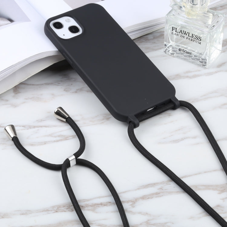 For iPhone 16 Candy Colors TPU Protective Phone Case with Lanyard(Black) - free shipping - PMC TechLife - Order now!