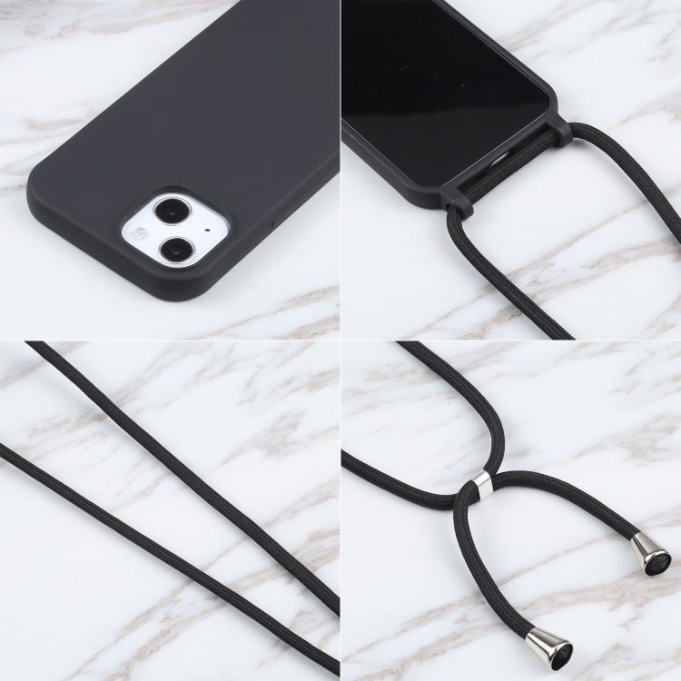 For iPhone 16 Candy Colors TPU Protective Phone Case with Lanyard(Black) - free shipping - PMC TechLife - Order now!