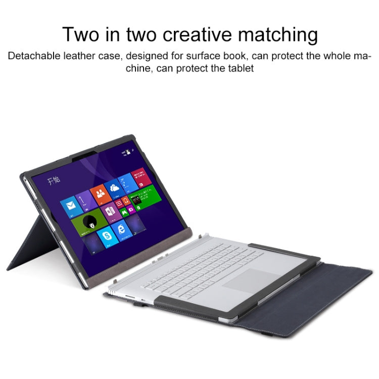 For Microsoft Surface Book 3 / 2 15 inch PU Leather Laptop Protective Case with Screen Stand(Black) - 15 inch by PMC Jewellery | Online Shopping South Africa | PMC Jewellery | Buy Now Pay Later Mobicred