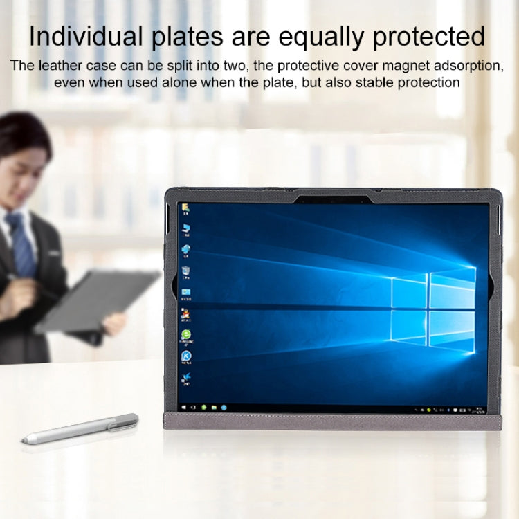 For Microsoft Surface Book 3 / 2 / 1 13.5 inch PU Leather Laptop Protective Case with Screen Stand(Coffee) - 13.3 inch by PMC Jewellery | Online Shopping South Africa | PMC Jewellery | Buy Now Pay Later Mobicred