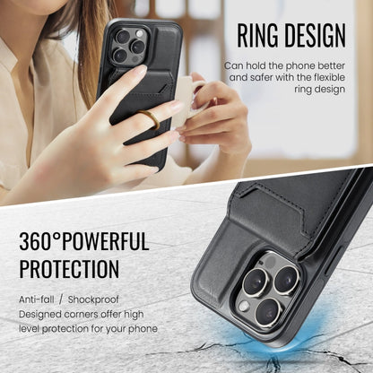 For iPhone 15 DG.MING K1 MagSafe Detachable Wallet RFID Back Cover Phone Case(Black) - iPhone 15 Cases by DG.MING | Online Shopping South Africa | PMC Jewellery | Buy Now Pay Later Mobicred